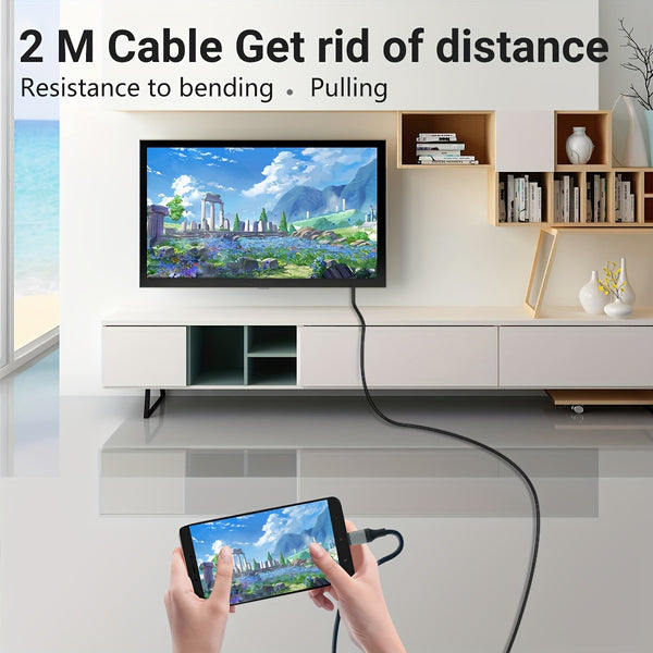 Gopala 6.6ft USB C to HDTV 4K@30Hz Cable Type C Male to HDTV Male Converter for TV MacBook Pro 2020, iPad pro, Samsung S9 S10, Type c 3.1 or Higher Interfaces
