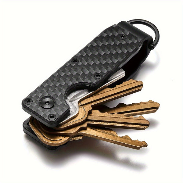 FOREVER MIYIN Sleek Aluminum Key Organizer - Compact Metallic Key Holder | Minimalist, Lightweight & Portable with Secure Twist Lock | Scratch-Resistant, Ideal Gift for Men & Women, Cute Keychain
