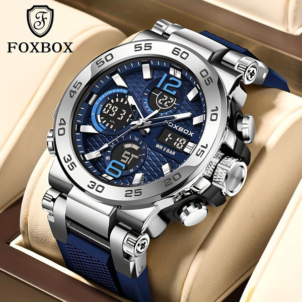 LIGE New Watch Men's 50M Waterproof Clock Alarm Clock Dual Display Watch Quartz Military Sports Men's Watch