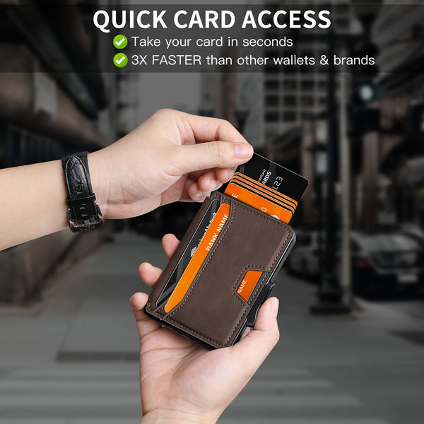 1pc LASVAULT Men'S Slim Microfiber Leather Wallet with RFID Blocking, Quick Access Card Holder, Double-Fold Minimalist Design, Non-Braided, Simple Style