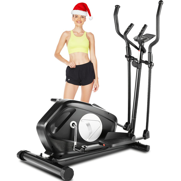 FUNMILY Hyper-Quiet Elliptical Trainer - 22 Resistance Levels, Smooth and Quiet Front Magnetic Driving System, Ideal for Home Gym and Office - 390Lb Max Weight Capacity