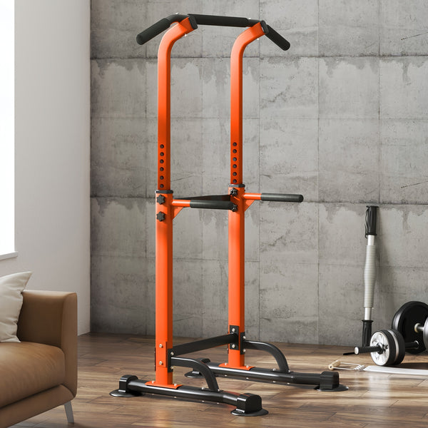 SogesPower Adjustable Height Power Tower Dip Station, Pull-Up Bar For Home Gym, Strength Training Equipment