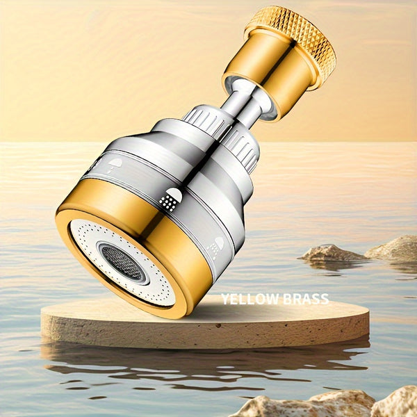 1pc, Copper Kitchen Faucet Extender, Anti-Splash, High-Pressure, 360° Rotatable Spray Head, No Electricity Required, Bathroom Accessory