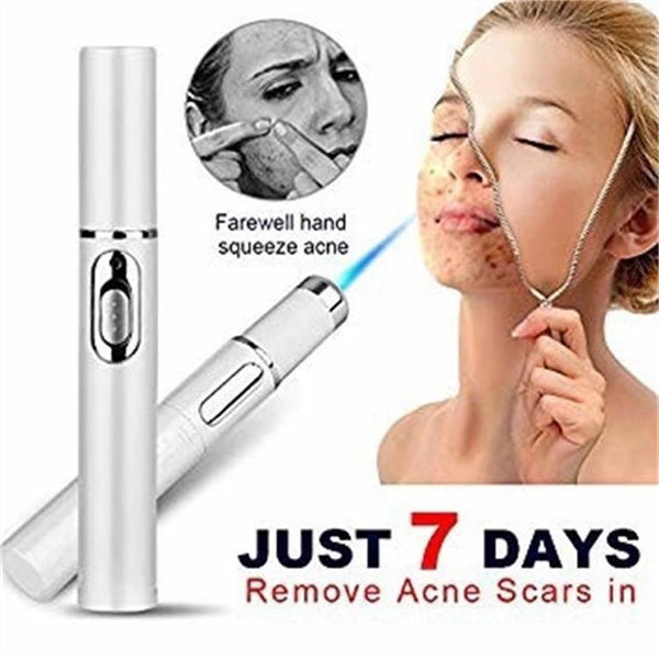 Dispositivo de tratamiento de eliminación de arrugas y cicatrices suaves con lápiz láser para el acné con terapia de luz azul, equipo de belleza para el cuidado de la piel