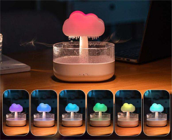 Humidificador Rain Cloud de 200 ml, difusor de aroma con aceites esenciales y goteo de agua