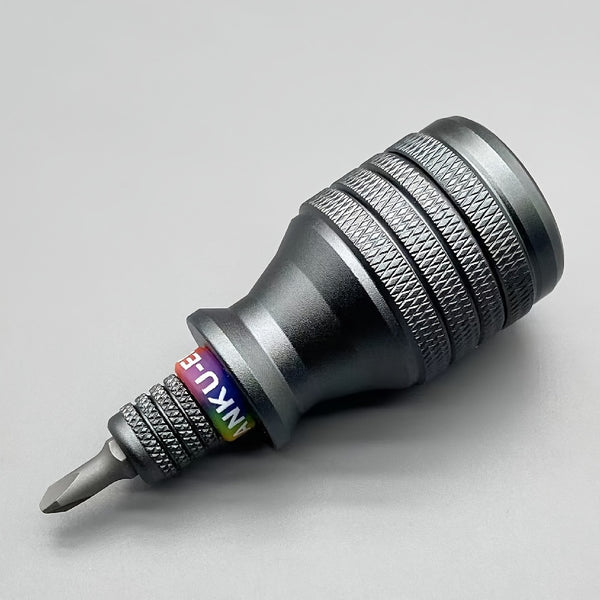 [Popular Choice] 1pc Small Steel Cannon S2 Screwdriver Set - Titanium Alloy Palm, EDC Pressure Reducing Multifunctional, Aluminum, Black, Polished/Brushed Finish, Anti-Stain/Sand/Waterproof, 6.35mm, Phillips Head, for Office Use / I
