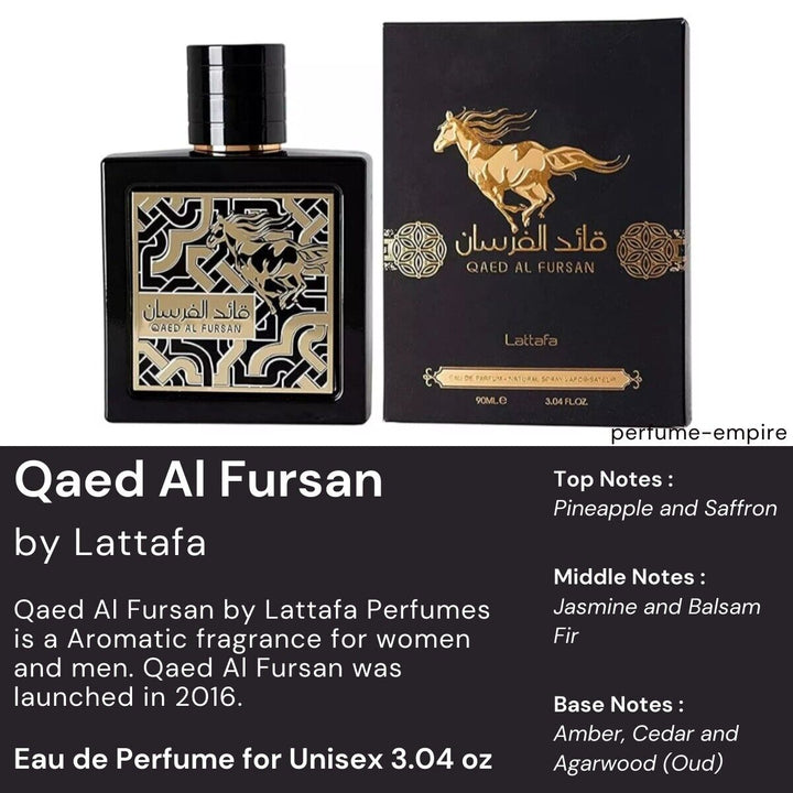 Qaed Al Fursan by Lattafa Perfume for Unisex EDP 3.04 Oz New in Box