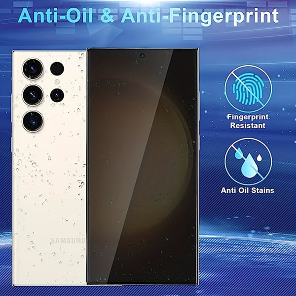 [3 packs+3 packs] Privacy Screen Protector for Samsung S24 Ultra - Supports Fingerprint Unlocking, Camera Lens Tempered Glass, High Clarity, Bubble Free, Anti-Peep Protection - Packs Ultra