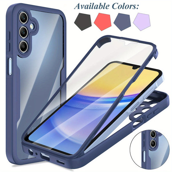 Full Case for Samsung Galaxy A15 5G Only, Shockproof Rugged Phone Cover with Built-in Screen Protector