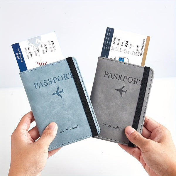 Chic RFID-Blocking Faux Leather Passport Holder - Lightweight, Multi-Functional Travel Wallet with Card Slots, Multi Pocket Purse