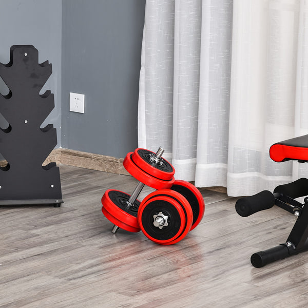 Soozier Adjustable Dumbbell Set, 44lbs Convertible To Barbell Weight Set For Home Gym Women And Men Weight Lifting Training