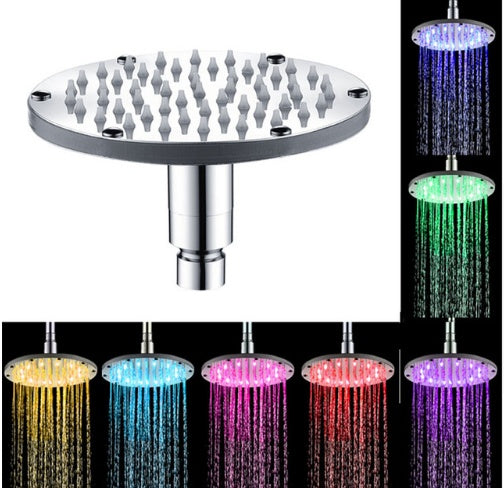 Cabezal de ducha LED de 7 colores que cambia de color para baño, grifo de agua brillante para baño