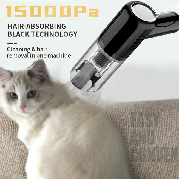 Aspiradora de mano pequeña para coche, de doble uso, para perros y gatos, con succión de pelo seco y húmedo, suministros para eliminar el pelo de mascotas 
