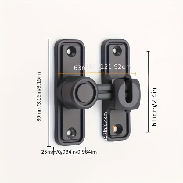 Heavy-Duty Zinc Alloy Padlock - 90/180° Rotating, Anti-Pry Security Lock for Barn Doors, Bathroom Sliders, Garages & Cabinets