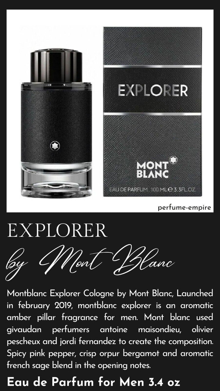 Explorer by Mont Blanc Men Cologne for Him EDP 3.3 / 3.4 Oz New in Box