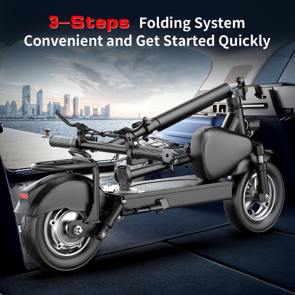 T10 Electric Scooter, 500W (650 Peak) Motor, 48V 13AH Commuter Scooter, Range Of 30 Miles, Electric Scooter With Shelf, Folding Portable Outdoor Travel Electric Scooter, Dual Disc Brakes, LCD Display