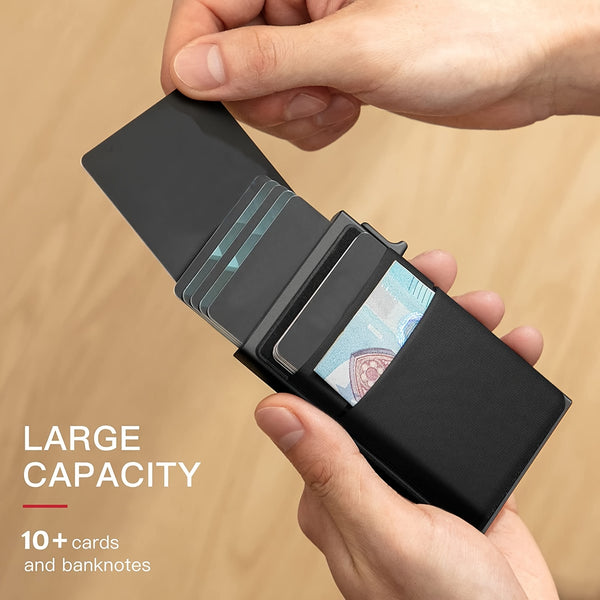 New Ultra-Thin RFID Protective Black Men's Wallet - Ideal Gift for Him