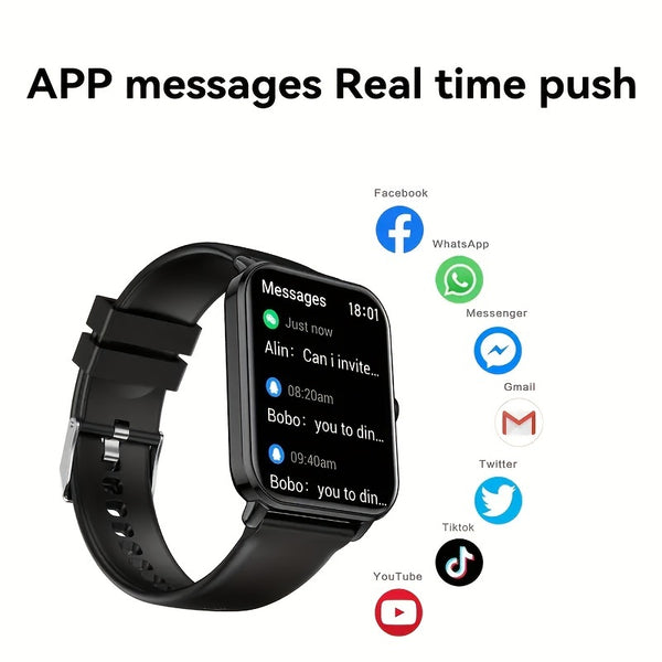 Stylish Smartwatch - Wireless Call Reminder Watch For Men And Women, Information Alerts, Pedometer, Multiple Sports Modes, Sleep Monitoring, Can Listen To Music Sports Watch, For IPhone & Android Phones, Daily Fitness And Outdoor Activities