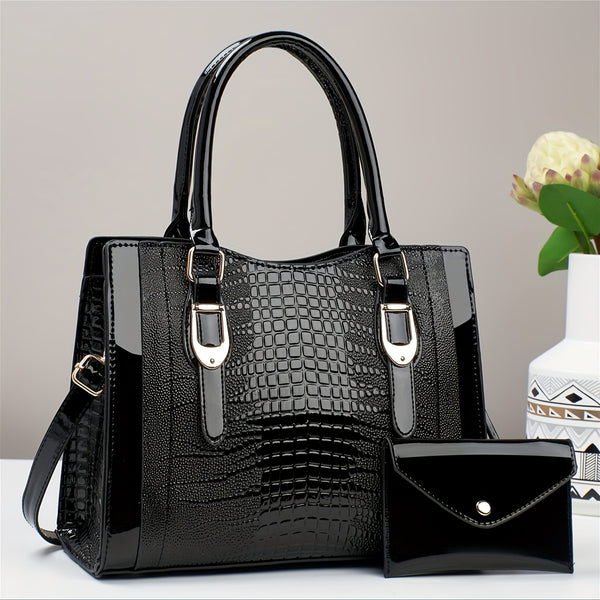 Alligator Print Tote Bag Set of Two