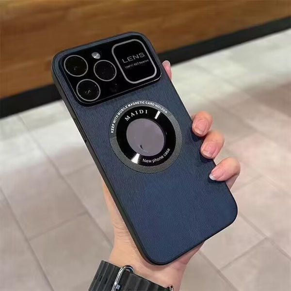 Funda para teléfono con ventana grande y magnética