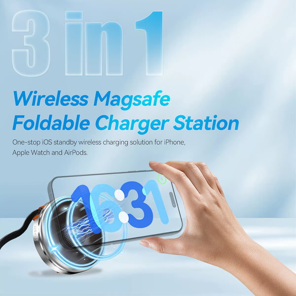 3-in-1 Magnetic Wireless Charging Station, All-in-One Charger For IPhone 16 15 14 13 12, For Samsung S24/S24/S22/S21, For Pixel, For Apple Watch & Smart Watch, For AirPods & Earbuds, 15W Fast Charging