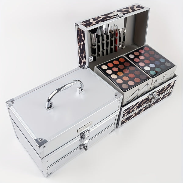127pcs/Set Ultimate Makeup Gift Box - Multifunctional Makeup Case with Mirror, Brushes, Eyeshadow, Lipstick, Mascara, Lip Liner, Lip Gloss - Perfect All-In-One Women's Makeup Set for Christmas, Birthdays, Anniversaries And Any Special Occasion