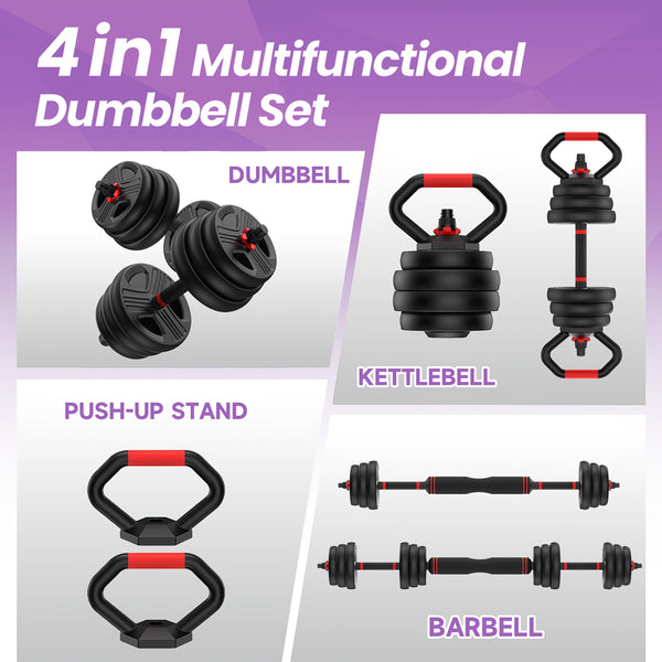 Adjustable Dumbbell Set, 20/35/70/90LBS, 55LBS Adjustable Dumbbell Single - Quick 1-Second Weight Change, 4in 1 Weight Set, Perfect for Home Gym Exercise Equipment, Full Body Workout, Strength Training, And Fitness Enthusiasts