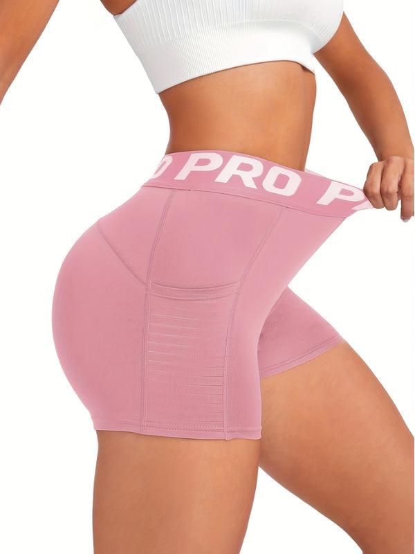 High-Waisted Tummy Control Yoga Shorts - Women's Fitness Shorts for Running, Gym, and Workout - Breathable, Moisture-Wicking, Quick-Drying, and Pocketed Sportswear for Active Women