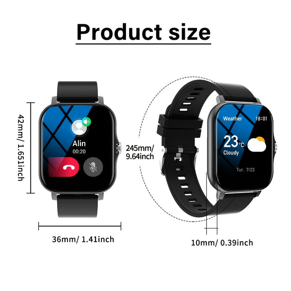 [Square Dial Multifunctional Smartwatch] A Multifunctional Square Dial Smart Watch Compatible With Android/iPhone, Featuring Sports Tracking, Information Reminders, Phone Answering, Sports Date Alarm, And Weather Forecast.