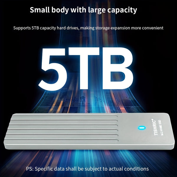 TISHRIC NEW 5mm Ultra-thin SSD NVME M2 Hard Drive Enclosure/Box/Housing M.78.74inch Key SSD M2 NVME Case Type C
