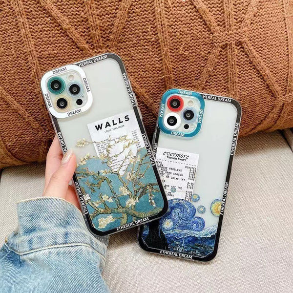 Funda de silicona para teléfono con pintura al óleo creativa