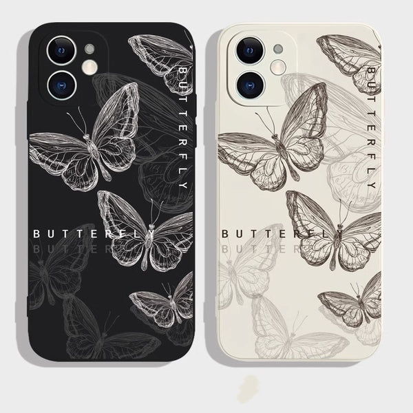 Funda para teléfono sencilla con diseño de mariposa fría