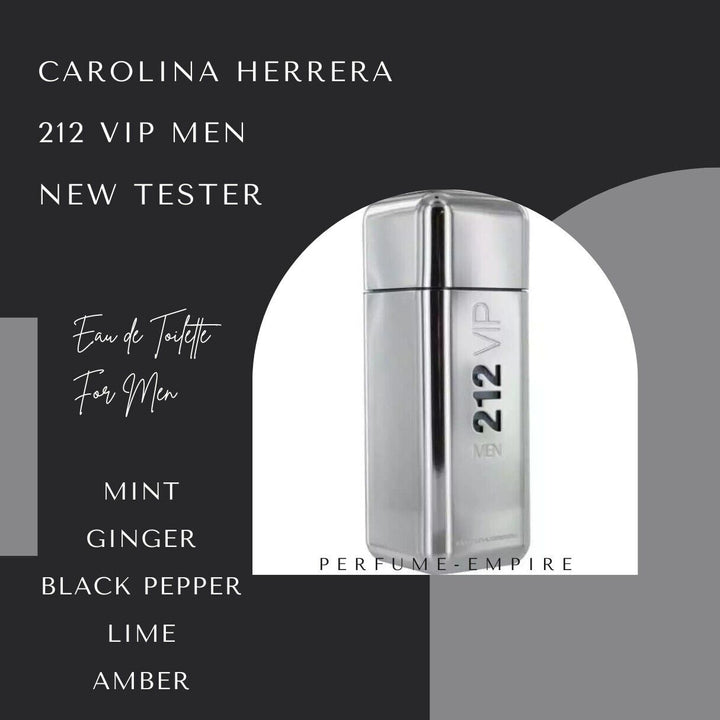 212 VIP MEN Carolina Herrera Cologne EDT 3.3 / 3.4 Oz Spray NEW TESTER