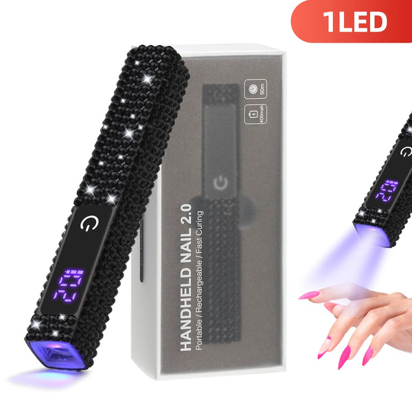 UV LED Nail Lamp Dryer Machine Portable USB Rechargeable Nail Dryer With Diamond Quick Drying Handheld Manicure Lamp For Gel