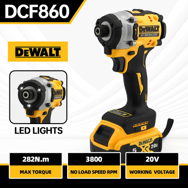 DEWALT DCF860 20V Battery Cordless Compact Drill / Driver Multifunctional Brushless Impact Electric Drill Power Tool