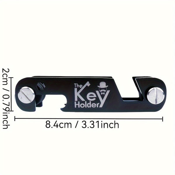 Compact Multi-Key Organizer Holder - Accessory & Keychain Carabiners - Holds 1-14 Keys, Upgraded Structure, Black, Multifunctional Carabiner Clip for Outdoor EDC and Daily Use