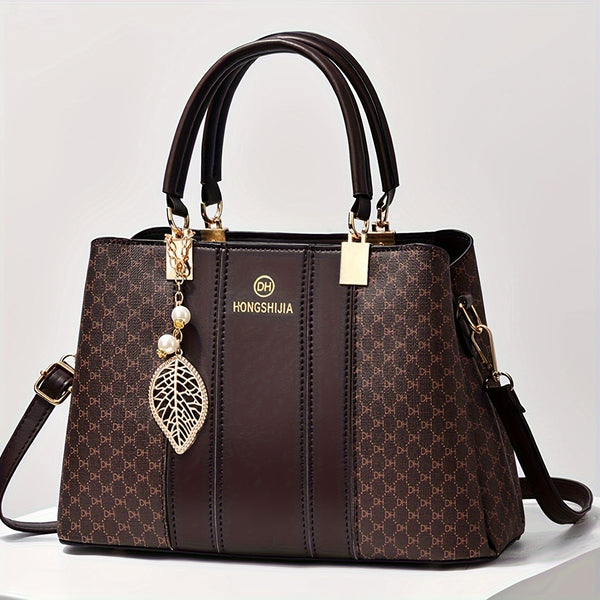 Large Capacity Printed Letter Handbag with Fashionable Texture and Versatile Style
