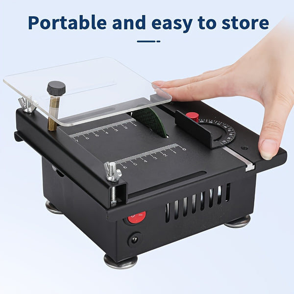 Saker Compact Mini Table Saw - Multi-Functional Metal Cutting Circular Saw with Adjustable Speed, Precision Handmade, 7-Level Speed Control, Cutting, Sanding, Engraving, Drilling, and All-in-One Machine for Versatile DIY Projects and Woodworking