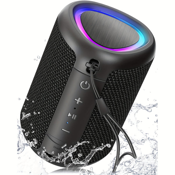 Portable Wireless Speaker With Lights, Powerful Crystal Clear Sound, All Day Playtime, AUX&TF-Card Input, BT 5.3, TWS Paring, Small Wireless Speaker For Outdoor, Gift Ideas