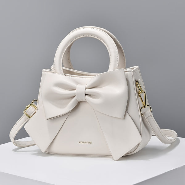 Fashion Solid Color Bow Zipper Small Bag Ladies Small Handbag