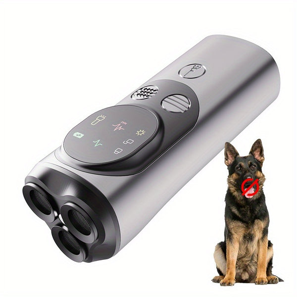 Powerful And Effective Three-head Dog Repellent For Dog Training, Portable Ultrasonic Trainer With USB Charging, Rod Guard And Dog Bite Prevention Tool