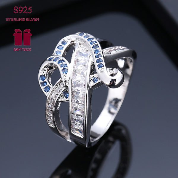 925 sterling silver personalized and fashionable women's wedding ring, specially designed for European and American women's accessories, exquisite lover's gift. It is the perfect gift for brides to propose, get engaged, and get married