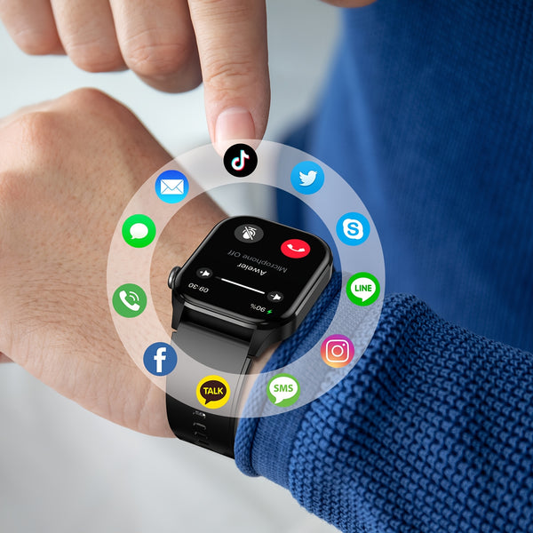 Smart Watch, 2.04-inch HD Smart Watch, Smart Watch That Supports Wireless Answering Of Calls, Step Counting, Exercise Distance, Calorie Consumption, Screen Light Up When You Raise Your Hand, 100+ Exercise Modes, SMS Reminder,