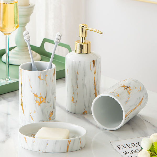 Kit de lavado de baño de mármol y cerámica para baño