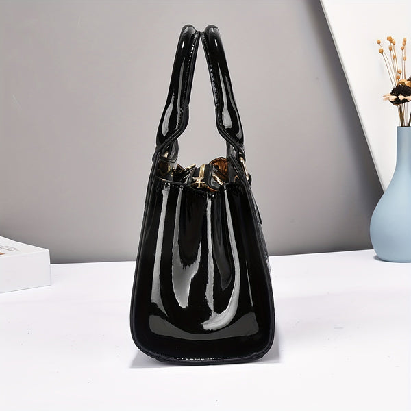 Chic Crocodile-Embossed Women's Handbag - Versatile Crossbody & Shoulder Bag with Adjustable Strap, Zip Closure, and Wristlet - Lightweight Faux Leather in Multiple Colors