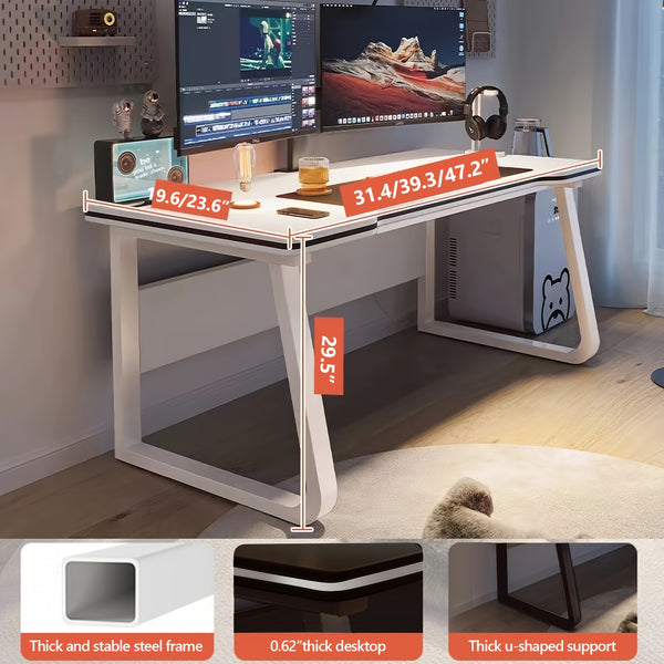 New Computer Desk, Ergonomic Gaming Table Rectangle E-Sport Style PC Workstation Desk Study Writing Tables For Home Office