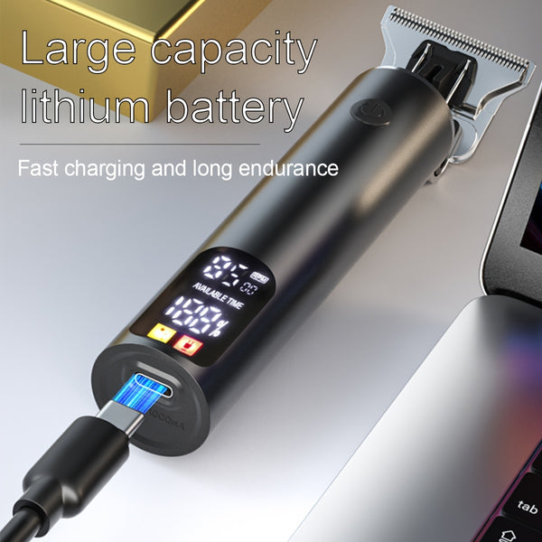 Professional Men's Electric Hair Clipper, Multi-Purpose Cordless Electric Trimmer, LED Display, with 6 Limit Combs, USB Charging, Professional Barber Accessories, Send a Good Gift