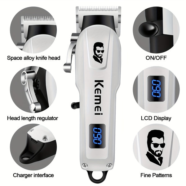 Electric Hair Clipper Set, Professional Electric Hair Clipper Trimmer, Barber Salon Home Hair Cutting Styling Accessories Set