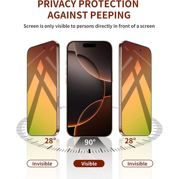 2pcs for iPhone 16ProMax Privacy Screen Protector Tempered Glass for iPhone 16/15/14/13/12/11ProMax 6.9" Anti-Spy Private Glass Protector Blue Light Free Bubble Free Scratch Full coverage Gradient green