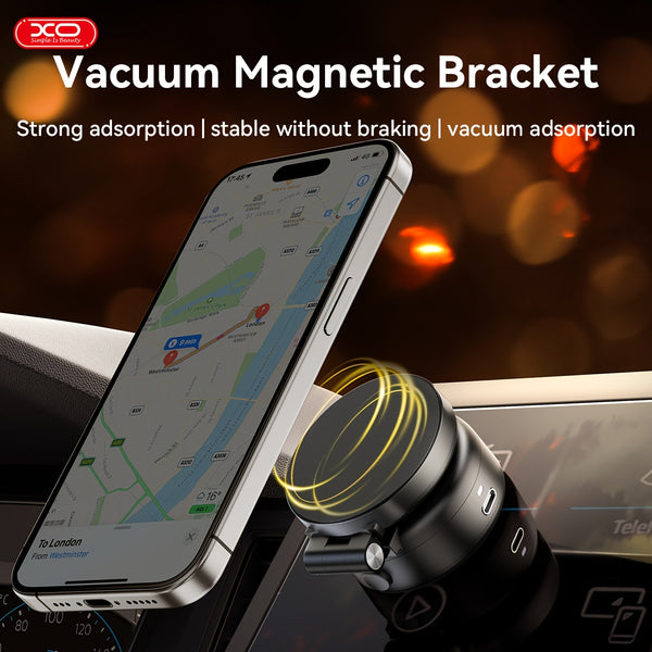 360° Rotatable Retractable Phone Mount - Electric Vacuum Magnetic Bracket for Car/Mirror/Gym/Office - Double Side Available Holder